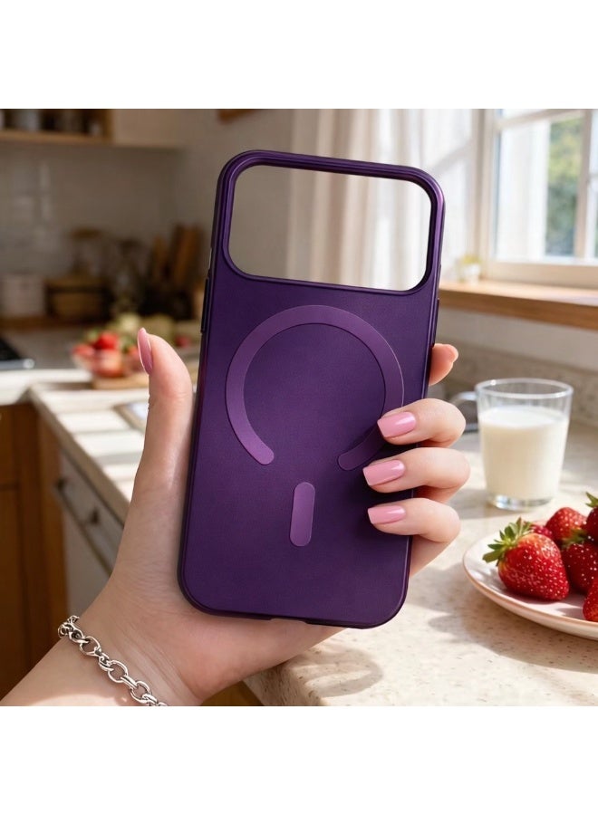 Magsafe Luxury Matte Case for iPhone 17 Pro Max, Slim Magnetic Shockproof Cover | Deep Purple